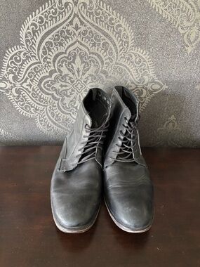 ALDO Men's Black Leather Lace-Up Boots